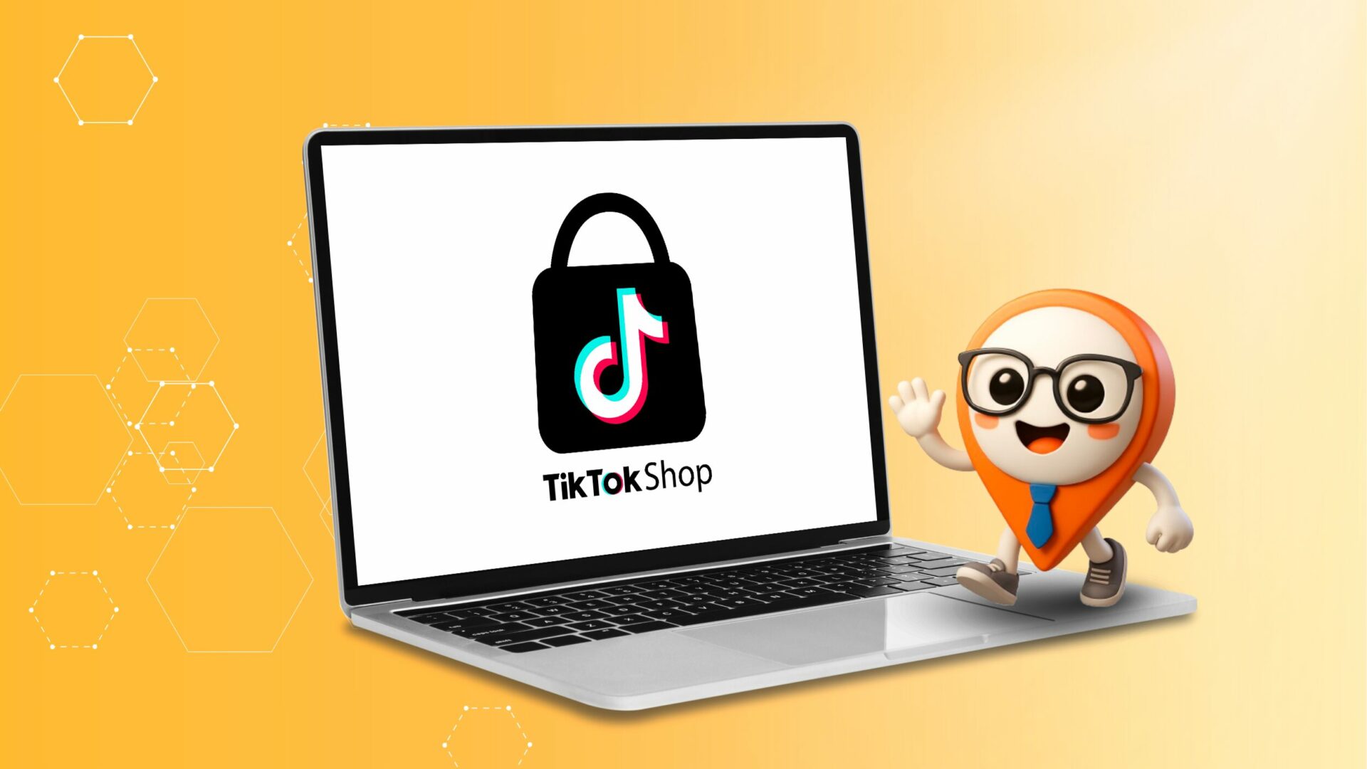 Illustration dynamique de TikTok Shop : shopping intégré dans l’application avec vidéos, créateurs et acheteurs connectés
